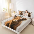 thumbnail image 4 of jejeloiu Rustic Western Farmhouse Bed Sheets,Farm Highland Cattle King Sheets,Brown Gray Sheet Set For Kids,Breathable Home Decor,4 Pieces, 4 of 7