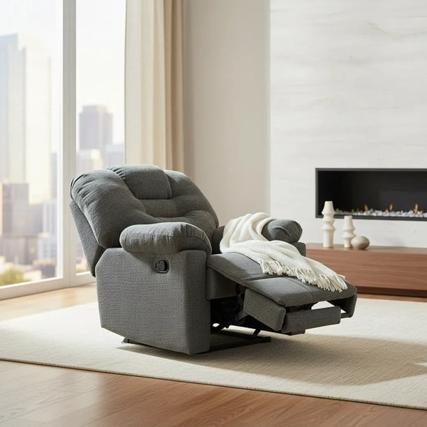 Sillón Reclinable Coprire Reposet Acolchonado 3 posiciones Individual Manual Gris Oscuro