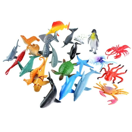A Set Simulation Plastic Ocean Animals Sea Creatures Model Educative ...