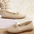 thumbnail image 5 of Women's Classic Comfortable Leather Penny Loafers Casual Slip On Lightweight Walking Flats Driving Moc Toe Boat Shoes Brown Size 8.5, 5 of 6