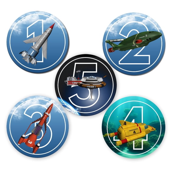 Thunderbirds Set of Five Rubber 3.5 Inch Coasters