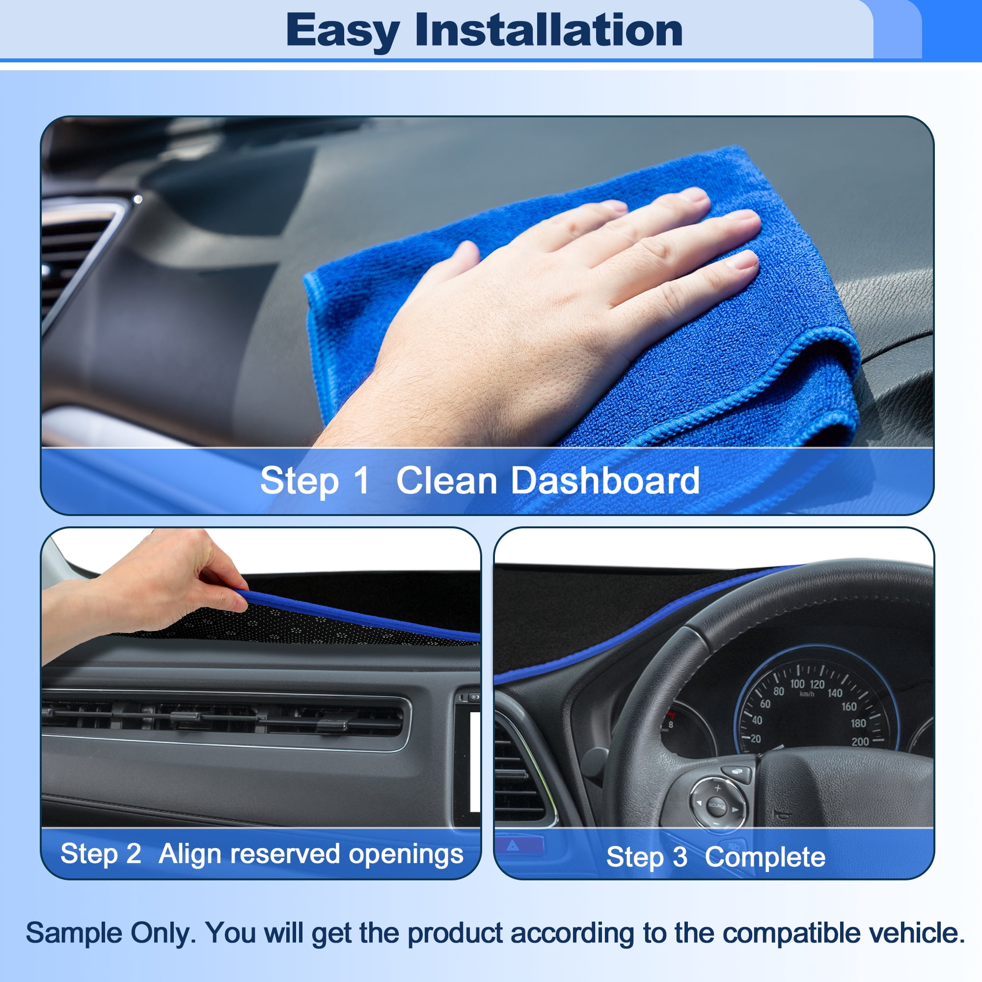 Dashboard Cover for Toyota Corolla 2019-2026 Interior Polyester Dash Cover Mat Pad Carpet Non-Slip Dashboard Protector Sunshine UV & Heat Resistant Black