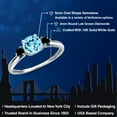 thumbnail image 2 of Gem Stone King 10K White Gold Blue Apatite and Black Diamond 3-Stone Ring for Women | 1.02 Cttw | Round 6MM | Gemstone Birthstone | Size 6, 2 of 6