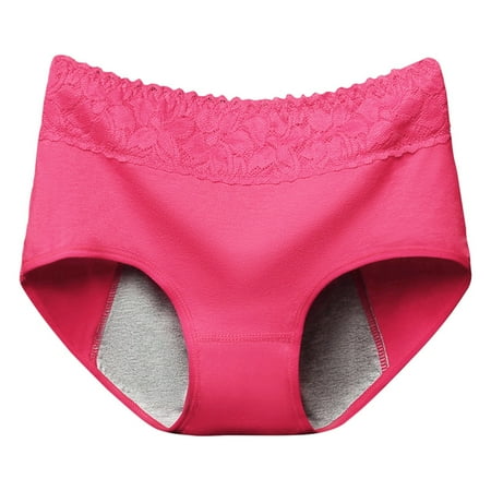 

Womens Underwear Packs Pants Anti Side Leakage Cotton Mid Waist Briefs Lace Panties 6 Pack