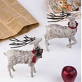 thumbnail image 5 of Resin Holiday Figurine Decorative Christmas Deer Tabletop Statue Decor, 2 Pack, 5 of 8