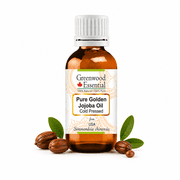 Greenwood Essential Pure Golden Jojoba Oil (Simmondsia chinensis) - 0.16 Fl oz (5ml) - 100% Natural Carrier Oil - for Lightweight Skin Care & Facial Use
