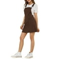 thumbnail image 4 of MODA NOVA Juniors Casual Adjustable Strap Above Knee Suspender Dress Red-Brown XS, 4 of 6