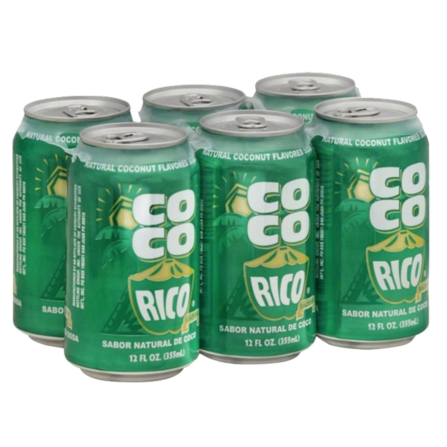 Coco Rico Coconut Soda (Pack of 6), 12 fl Oz / 355 ml