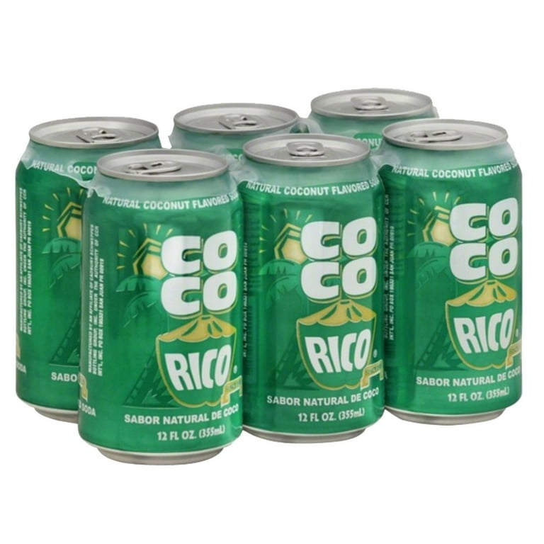 Coco Rico Coconut Soda, Pack of 6, 12 fl Oz (355 ml) Cans