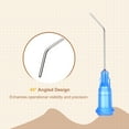 thumbnail image 4 of Uxcell 22Ga Angled Dispensing Needles, 25Pcs 1Inch 45° Curved Industrial Blunt Tip Dispensing Needle Tips with Luer Lock Needle for Refilling Liquid Inks Adhesive Glue Oil, Blue, 4 of 6