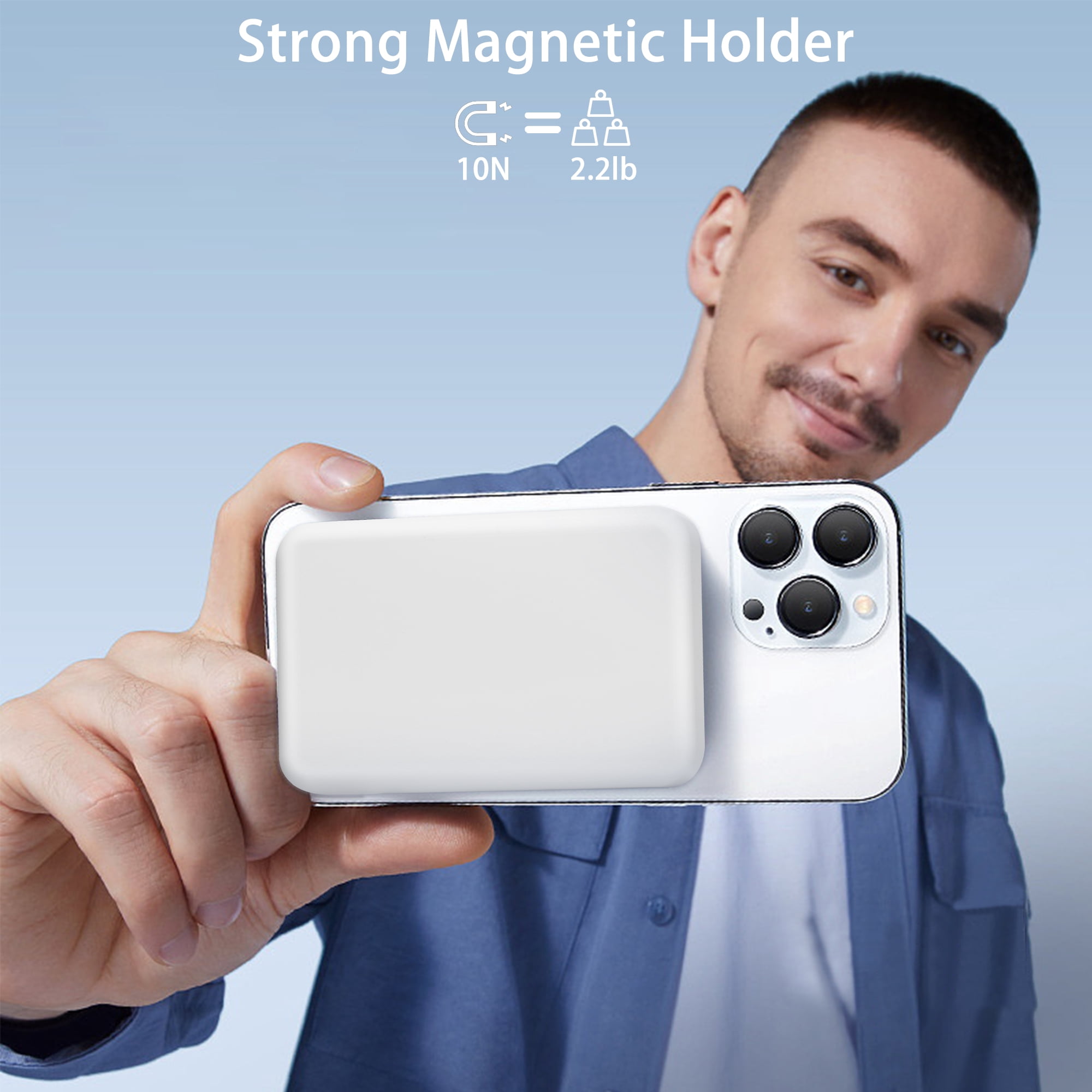 Magnetic Power Bank 5000mAh, Wireless Portable Charger, 15W Fast Charging Battery Pack , Compatible with Magsafe, iPhone 15/15 Plus/15 Pro/15 Pro Max, iPhone 14/13/12 Series