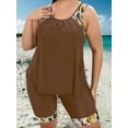 thumbnail image 2 of New Models Chic Plus Size Tankini Set - Trendy Graphic 2-piece Swimwear With Comfort Fit Round Neck Top Shorts For Beach Getaways, 2 of 5