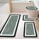 thumbnail image 1 of Juego de 4 alfombras de baño | Alfombrillas de baño antideslizantes de microfibra suave con tapa de inodoro en forma de U | Alfombras absorbentes de terciopelo polar, lavables para baño, sala de, 1 of 7