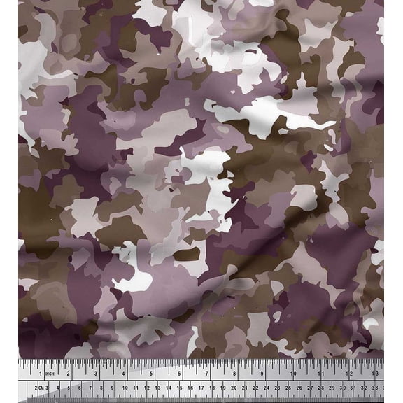 Soimoi Rayon Fabric Two Tone With White Camouflage Print Sewing Fabric Yard 56 Inch Wide