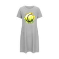 thumbnail image 4 of Lorytime Nightgowns for Women Midi Knee Length Short Sleeve Sleepdress Oversized Crewneck Ball Print Sleepshirts Pajamas Dress Nightdress Comfy Soft Lounge Nightgowns Gray M, 4 of 5