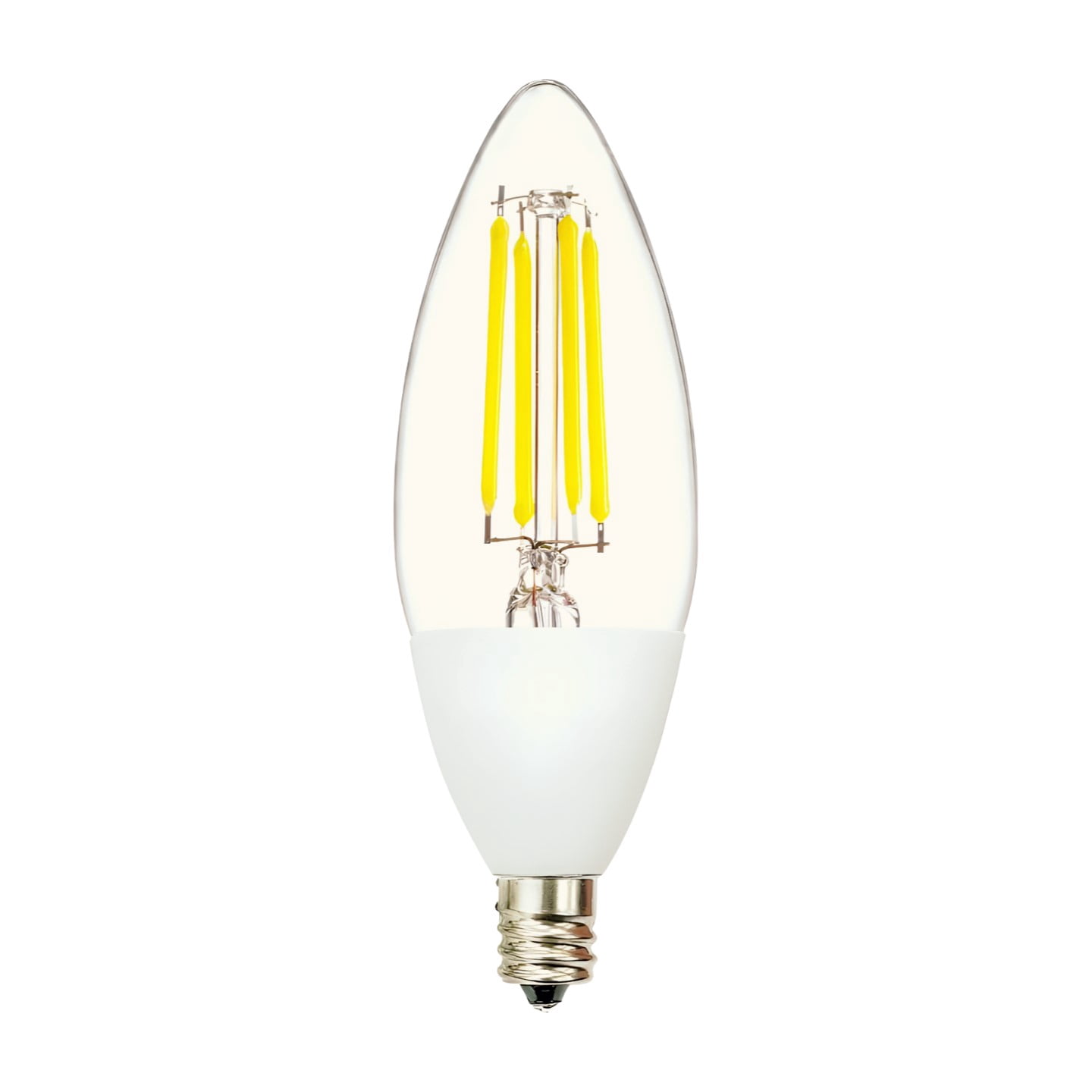 Jaspertronics Dusk to Dawn Outdoor Sensor LED Edison Bulbs 4W 450LM B11 Candelabra E12 Base Auto On/Off Photocell 5000K Cool White 4 Unit per pack