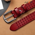thumbnail image 5 of SUOSDEY Women Hollow Genuine Leather Belts with Pin Buckle,Fashion Casual Waist Belt for Jeans Dress Pants, 5 of 6