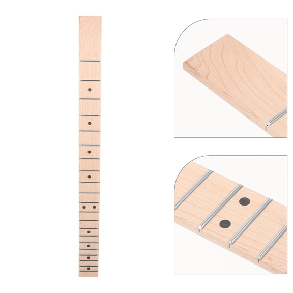 IBASETOY Beige Wood Electric Guitar Neck Replacement with Sturdy Fingerboard for Folk and Electric Guitars