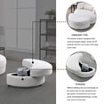 thumbnail image 3 of Accent Barrel Chair, Modern Swivel Sofa Chair Chaise Lounge with Storage Ottoman and Pillows, Linen Fabric Round Club Chair with Curved Backrest for Living Room Hotel, White Teddy, 3 of 8