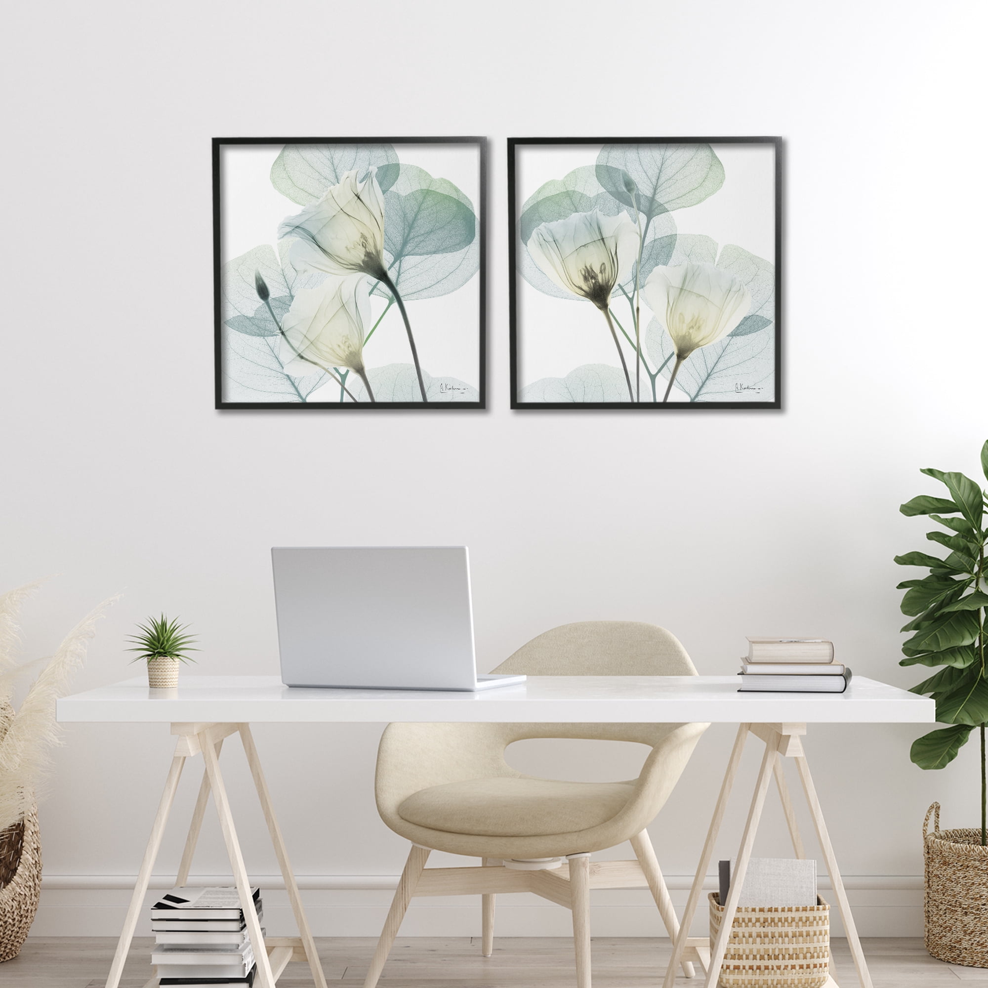 Stupell Industries Divine Fate Flowers 2 Piece Black Framed Giclee Art Set, design by Albert Koetsier