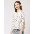 thumbnail image 5 of Moomaya WomenS Printed Round Neck Top, Tie-Up Cold Shoulder Top, 5 of 8