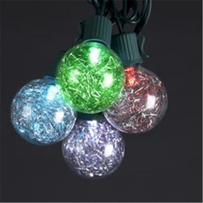 Kurt Adler UL 10Light G40 Silver Tinsel Balls LED Light Set