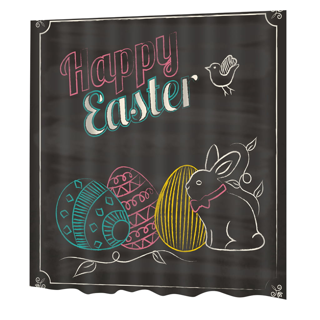Unique Custom Happy Easter Rabbits Waterproof fabric Polyester Shower Curtain 