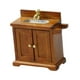 thumbnail image 3 of Muebles de baño para casa de muñecas Adorno para lavabo de casa de muñecas Muebles clásicos en miniatura marrón, 3 of 9