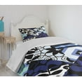 thumbnail image 4 of Ambesonne Shabby Flora Quilted Bedspread Set 2 Pcs, Petals, Twin Size, Multicolor, 4 of 6