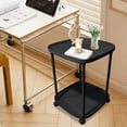 thumbnail image 5 of Orangide Rolling Sofa Side Table Double Tier Storage Rack Modern Bedside Table for Bedroom Living Room Lightweight Mobile Coffee Table with Wheels for Small Spaces, 5 of 6