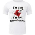 thumbnail image 3 of toraway T-Shirts Graphiques Unisexes Chemise Imprimée Taches de Sang Manches Longues Col Rabattu S, 3 of 4
