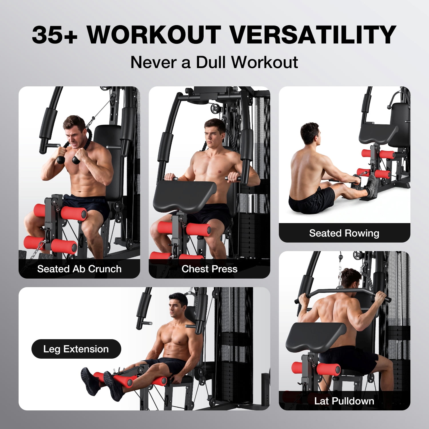 Home Gym, Multifunctional H11 Home Gym Equipment, Workout Station with 150LBS Weight Stack, Exercise Equipment with Pulley System for Full Body Training