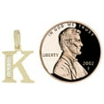 thumbnail image 3 of 14k Yellow Gold, Small Initial Capital Letter K Pendant Charm Created CZ 10mm Wide with 16" Dainty Neck Chain, 3 of 8