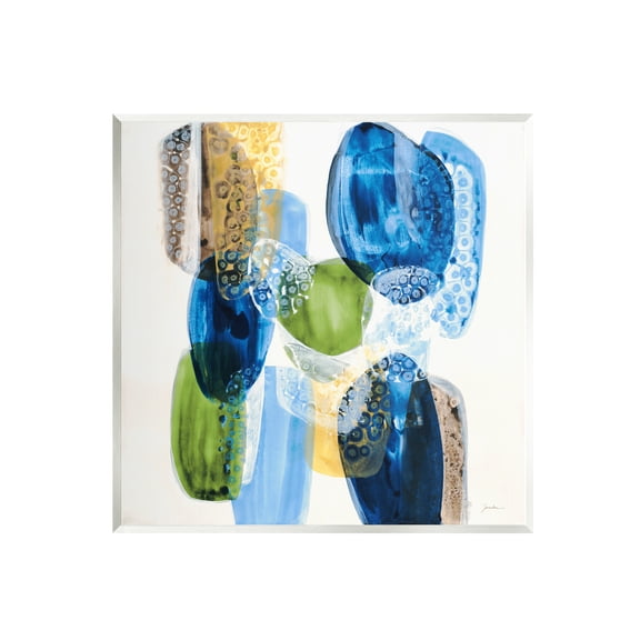 Stupell Industries Blue Modern Abstract Rocks Abstract Painting Unframed Art Print Wall Art, 12 x 12