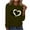 Army Green, variant on Women's Long-Sleeve Crew-Neck Cotton T-Shirt Classic-Fit Shirt Soft Breathable Casual Tee Basic Tops