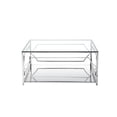 thumbnail image 4 of American Home Classic Edward Square Metal and Glass Coffee Table in Polish Gold, 4 of 11