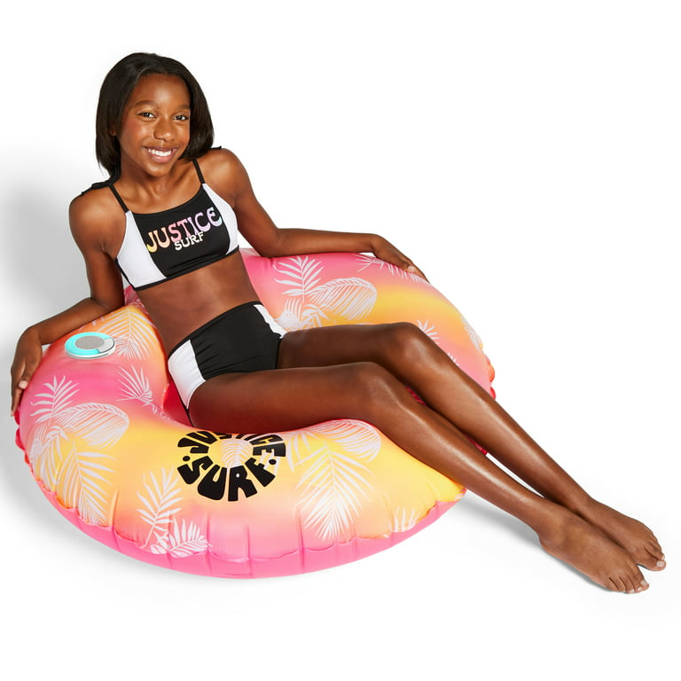 Justice Inflatable Pool Float-Waterproof Speaker & Lights