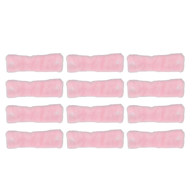 Rouleaux de Cheveux en Polaire Corail, 12 Pcs Rose Sans Chaleur DIY Rouleaux de Cheveux en Polaire Corail Réutilisables Lavables pour Cheveux Courts Longs