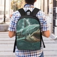 thumbnail image 6 of Goofa Abstract Geometric Shark Pattern 17in Student Backpack - School, Travel, Work Bookbag -Laptop Backpack,Water Resistant College School Computer Bag, 6 of 6