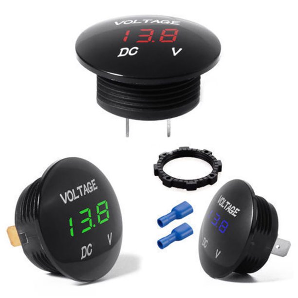 Gwong Electrónica Coche Universal DC12V - LED redondo 24V Pantalla digital Voltmeter Volt Meder Gauge