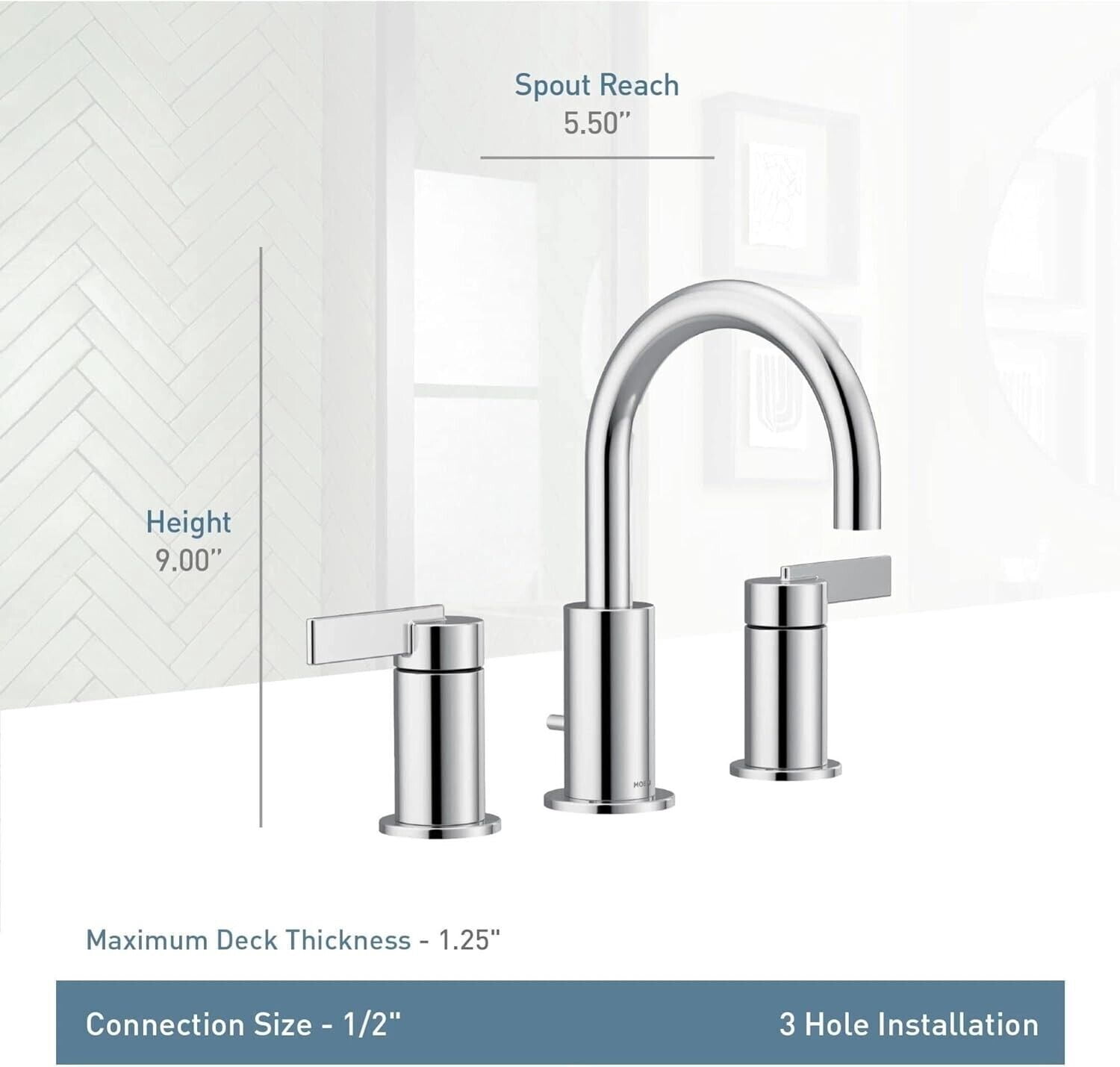 Moen T6222 Brass Matte Black Bathroom Faucet