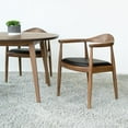 thumbnail image 2 of 5-Piece Ellen Mid-Century Dining Set Solid Wood Walnut Table and Black Chairs, 2 of 3