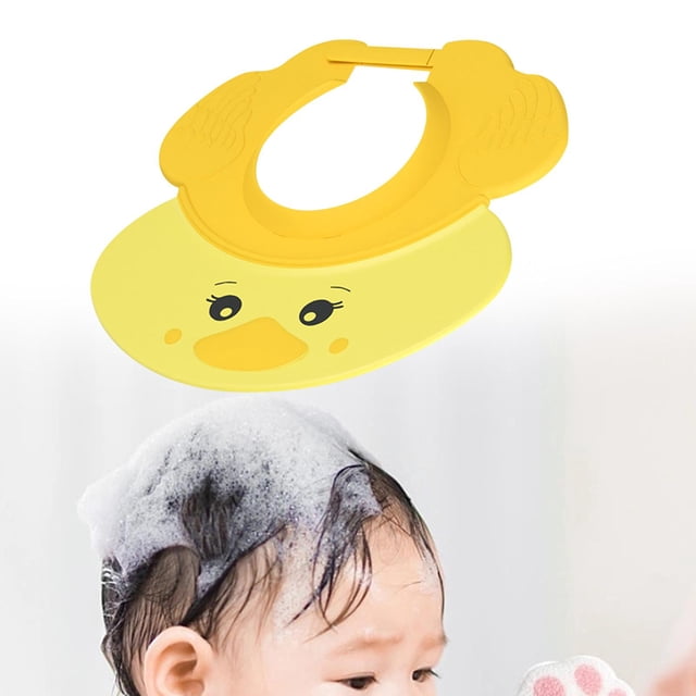 Cute Little Duck Shape Baby Shower Cap Protección de baño Gorro de baño Accesorios de ducha portátiles Reutilizable Gorro de cabeza de baño Lavar el Amarillo