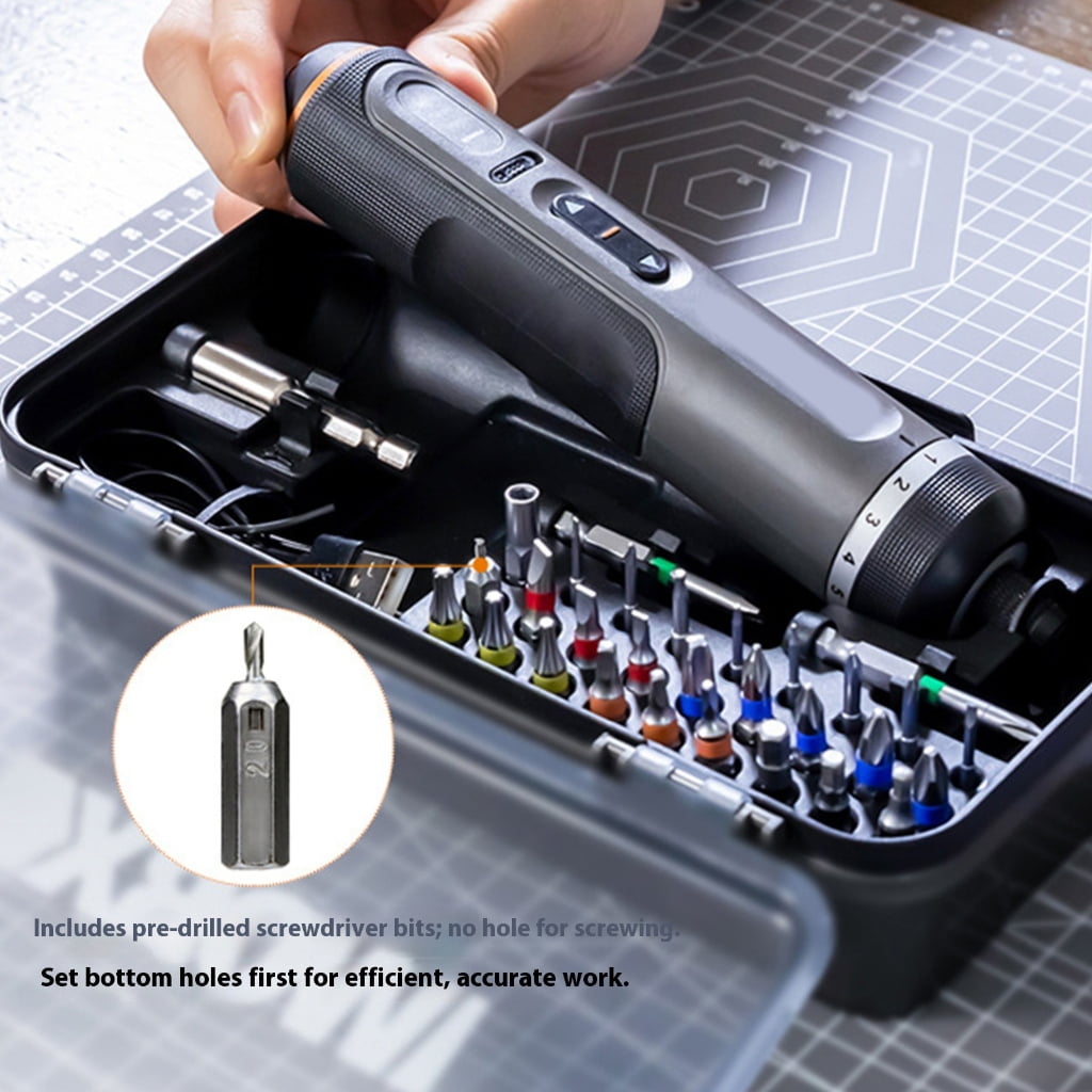 7 Speed Cordless Electric Screwdriver with Charging Dock, LED Work Light & Compact Design for Tasks