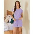 thumbnail image 2 of Ekouaer Cotton Pajamas for Women Set 2 Piece Cap Sleeve Pjs Shorts Set Lounge Sets Sleepwear, 2 of 6
