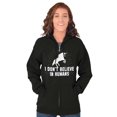 thumbnail image 3 of I Dont Believe in Humans Unicorn Womens Plus Size Graphic Zipper Hoodie Brisco Brands 2X, 3 of 5