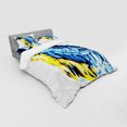 thumbnail image 2 of Ambesonne Animal Bedding Set 4 Pcs, Exotic Parrot Painting, Queen, Pale Blue Navy Blue, 2 of 2