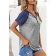 thumbnail image 3 of IWEMEK Womens Shirt Casual Trendy Comfort Colors Tops for Women Color Block Workout Baggy Tshirt Breathable Grey Tee, 3 of 6