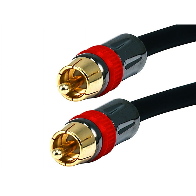Monoprice Digital Coaxial Audio Cable - 6 Feet - Black  High Quality RG6  RCA CL2 Rated, Gold plated 