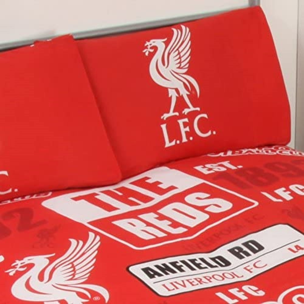 LIVERPOOL FC 'PATCH' SINGLE DUVET COVER SET OFFICIAL FOOTBALL BEDROOM